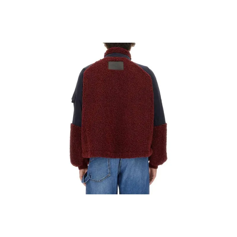 JW Anderson Colour Blocked Zipped Fleece Bomber Jacket-1