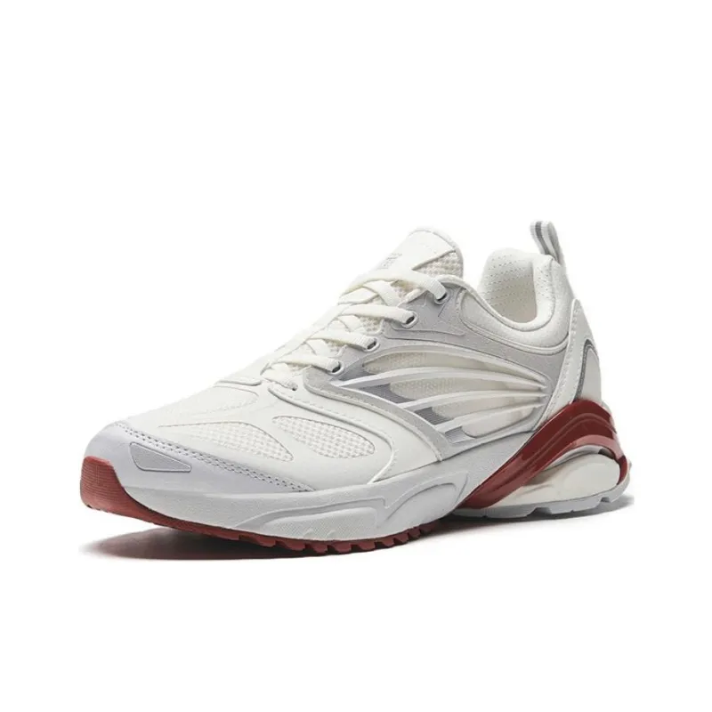 Anta Millennials Anti Slip Wear Resistant Low Top Chunky Sneakers Men's White Red-1
