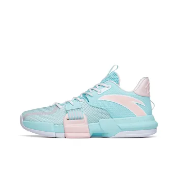 Anta Craze 1 TD Anti Slip Wear Resistant Low Top Basketball Shoes Blue Pink
