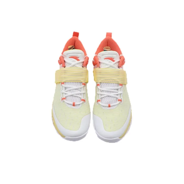 Anta Hengsao4 Abrasion Resistant Breathable Low Top Basketball Shoes Men's White Red-3