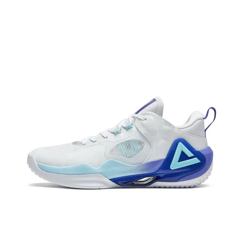 PEAK Sonic Boom 2.0 Basketball Shoes Men Low-Top All White/Orchid