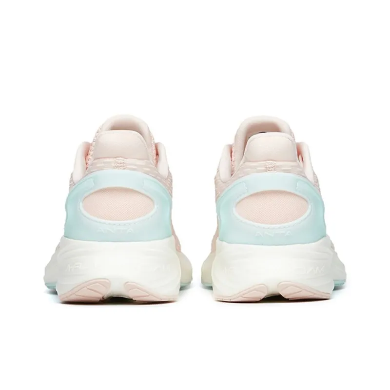 Anta Antelope Run 2 Cushioning Anti-Slip Wear-Resistant Breathability Low-Top Running Shoes Women's White Pink Blue-3