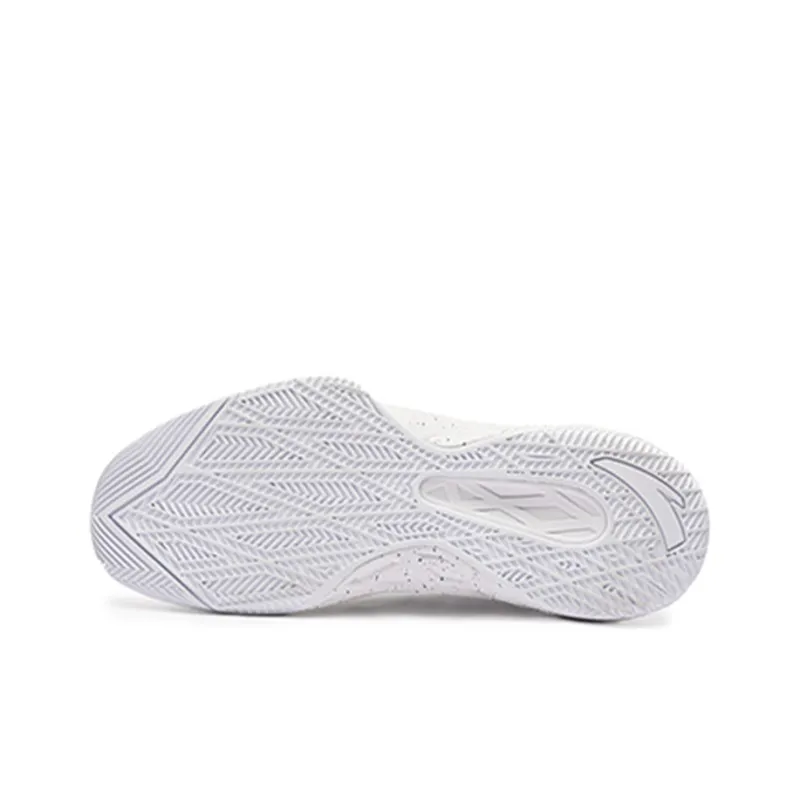 Anta Rhomboid Cushioning Anti-Slip Wear-Resistant Breathability Low-Top Performance Basketball Shoes Men's White Gray-4