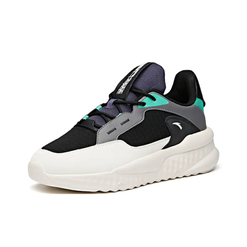 Anta Unruly Series Cushioning Low Top Casual Shoes Men's Black White Purple-1