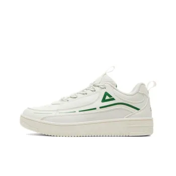 PEAK Classic Heritage Cushioning Wear Resistant Low Top Skateboard Shoes Unisex Beige White Green