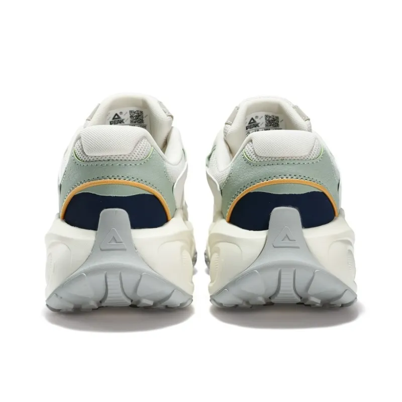 PEAK Taichi Puffy Shoes Wear Resistant Low Top Casual Shoes Unisex White-4