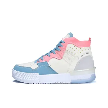 PEAK Taichi 910 Anti Slip Wear Resistant High Top Vintage Basketball Shoes Women's Pink White