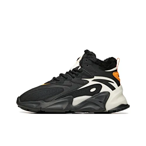 Anta Pulse Cushioned Anti Slip And Wear Resistant Warm High Top Casual Shoes Men's Black White