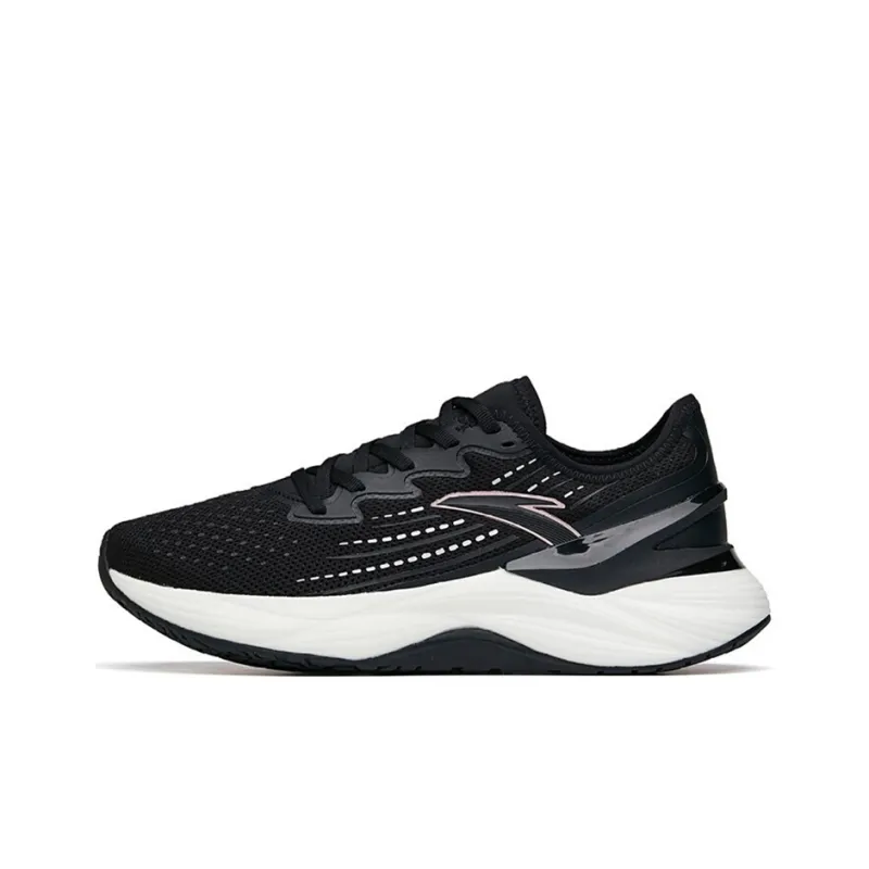 Anta Tron 2.0 Cushioning Anti Slip And Wear Resistant Low Top Running Shoes Women's Black White-0