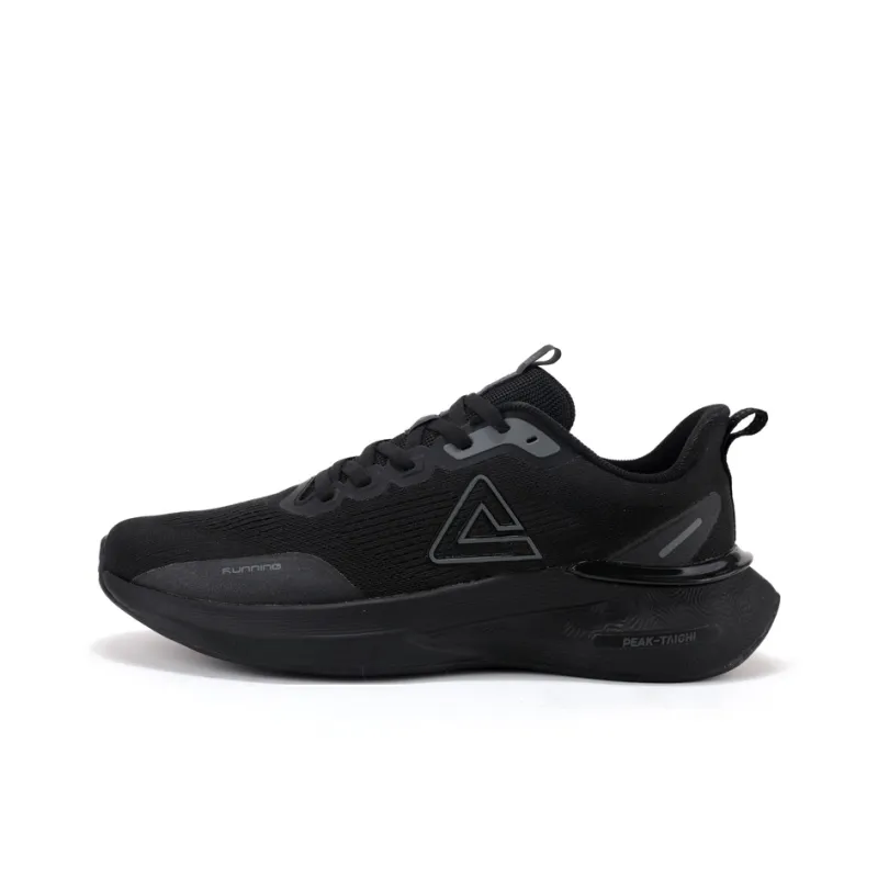 PEAK Tai Ji3.0 Anti Slip Wear Resistant Low Top Long Distance Running Shoes Men's All Black-0