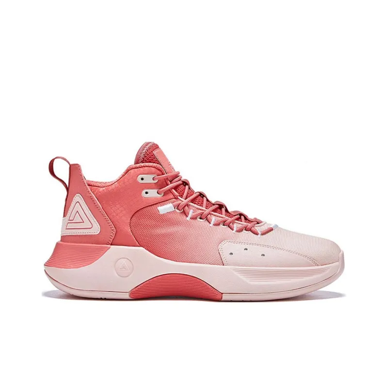 PEAK Nomadic Cushioning Anti Slip And Wear Resistant Mid Top Performance Basketball Shoes Men's Peach Red-1