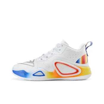 PEAK State Extreme Triangle 2.0 Anti Slip Wear Resistant Mid Top Basketball Shoes Men's Big White Bright Blue