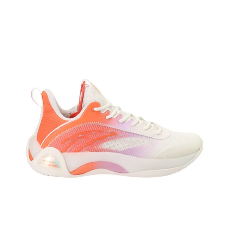Anta Cement Bubble 2.0 Slip Resistant Low Top Basketball Shoes Men's White Purple Orange-1