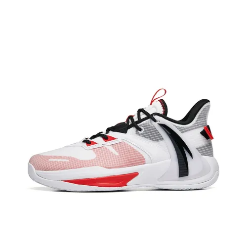 ANTA Swoosh 2.0 Basketball Shoes Men Low-Top ANTA White/Hot Red/Black