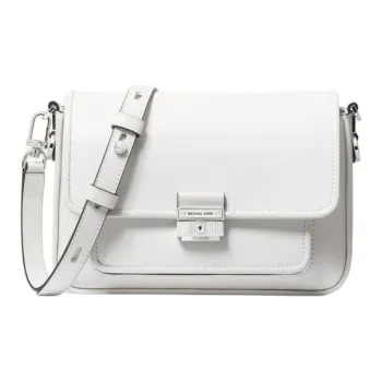 MICHAEL KORS Bradshaw Leather Crossbody Bag Shoulder Bag Women's Pure White