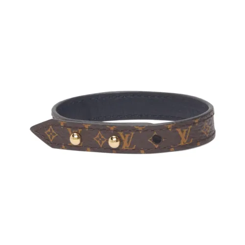LOUIS VUITTON Leather Bangles Unisex Brown