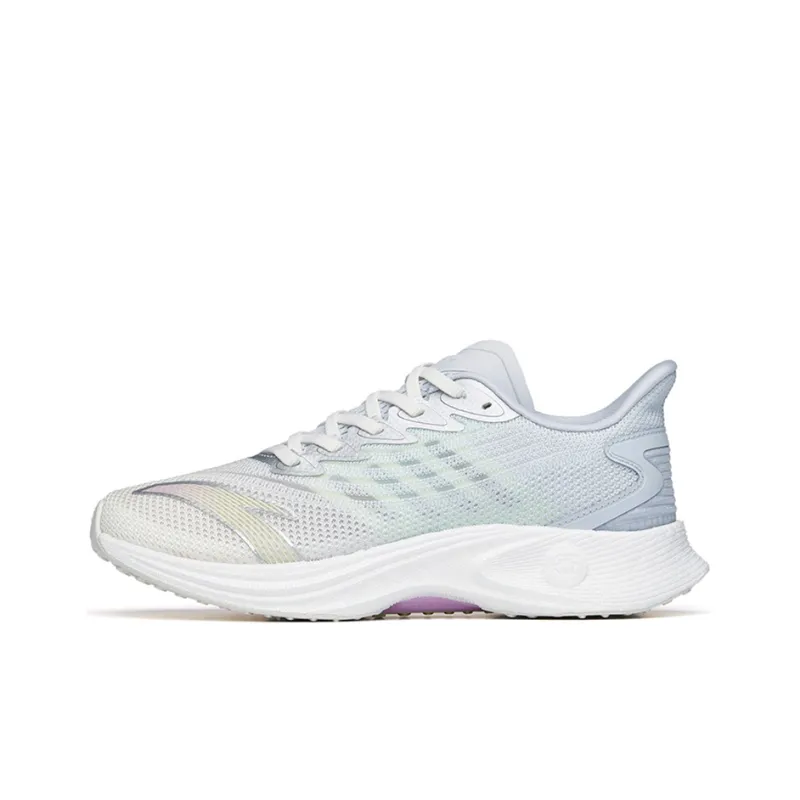 ANTA MACH 2.0 Running Shoes Women's Low Top Ivory White/Ice Pink/Fluorescent Glow In The Dark Green-0