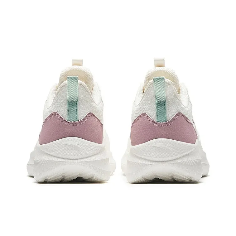 Anta Cushioned Slip Resistant Rebound Low Top Casual Running Shoes Women's White Purple-3
