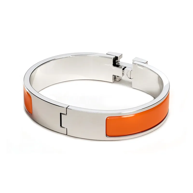 HERMES Bracelet Narrow Clic Clac H Enamel Pm Silver tone-1