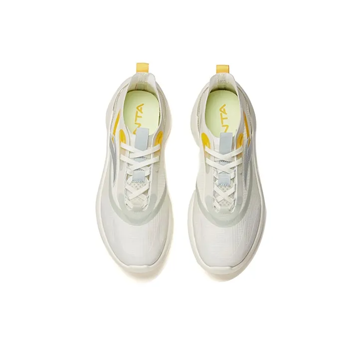 Anta Leaf 1.0 Low Top Running Shoes Women's White Yellow Silver-3