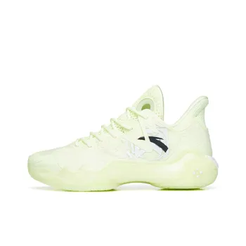 Anta Shock Wave 4 Cushioning Anti Slip And Wear Resistant Mid Top Performance Basketball Shoes Women's Green Night