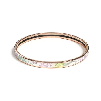 HERMES Enamel, Rose Gold Plated, Hardware Accessories Bangles Women's Rose Gold