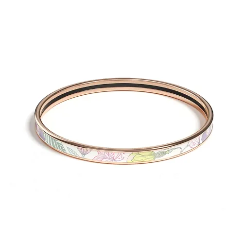 HERMES Enamel, Rose Gold Plated, Hardware Accessories Bangles Women's Rose Gold
