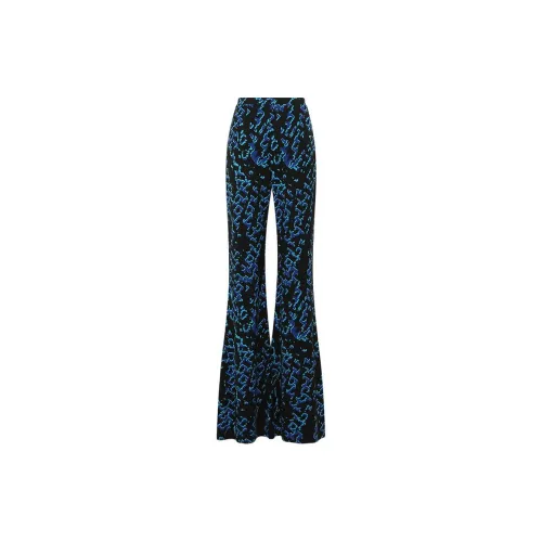 DVF Casual Pants Women's Blue Black Ribbed