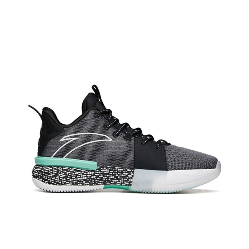 Anta Impact 1 KT Wear Resistant Slip Resistant Low Top Performance Basketball Shoes Men's Black Gray-1