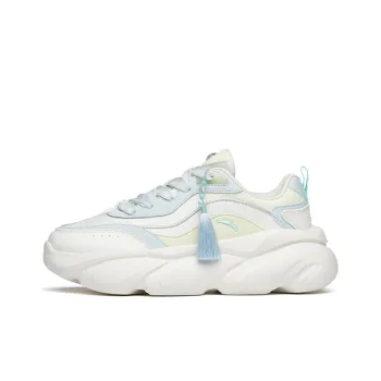 Anta Claw Cushioning Anti Slip And Wear Resistant Low Top Chunky Sneakers Women's White Green Blue