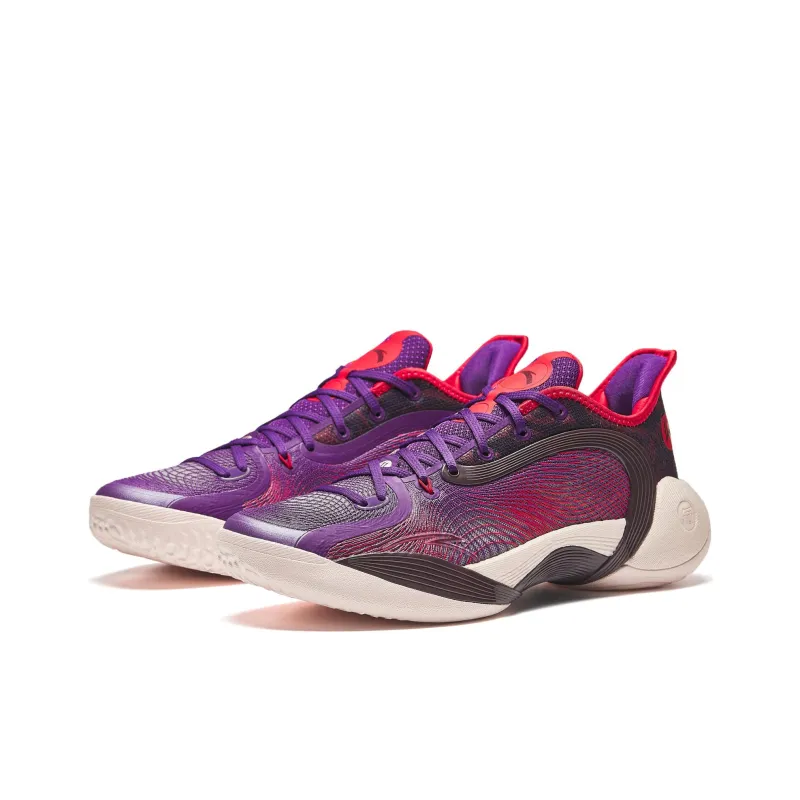 Anta 3 Point Rain 2 Shock Absorbers With Slip Resistant Features Low Top Basketball Shoes Men's Fuchsia-2