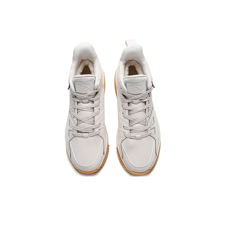 Anta Anti-Slip And Wear-Resistant Cushioning Coverage Mid-Top Basketball Shoes Men's Muddy Sandy Gray-2