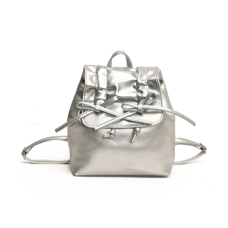 NATTY Minimalist Style Design Pleated Ballet Sweet Style PU Backpack Women's Multicolor-7