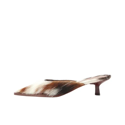 Schutz Closed Toe Slippers 5.3cm Women's White Brown