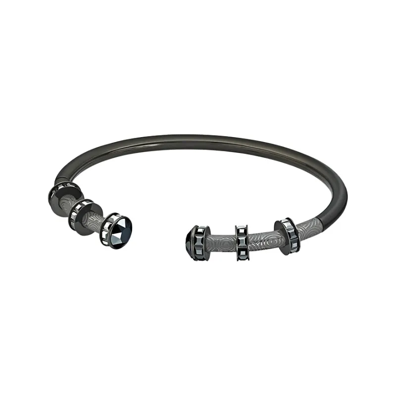 Swarovski PVD Metal Bangles Men's Black-0