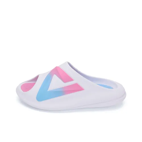 PEAK Very Small Fat Drag Slide Slippers Unisex Large White/Pink Blue