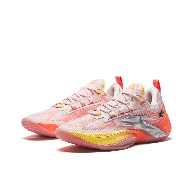 Anta Instantaneous 1 Honey Peach Low Top Basketball Shoes Men's Pink-3