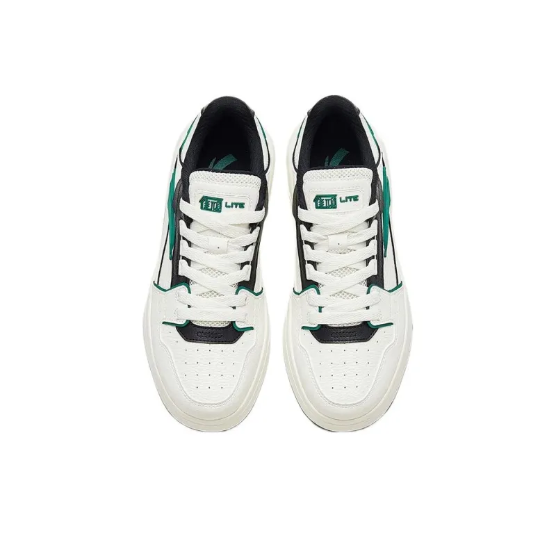 Anta Street Naughty Lite Slip Resistant Cushioning Low Top Skateboard Shoes Men's Black White Green-2