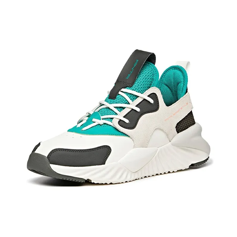 Anta Unruly Series Wear Resistant Coverage Low Top Chunky Sneakers Men's Seaweed Green-1