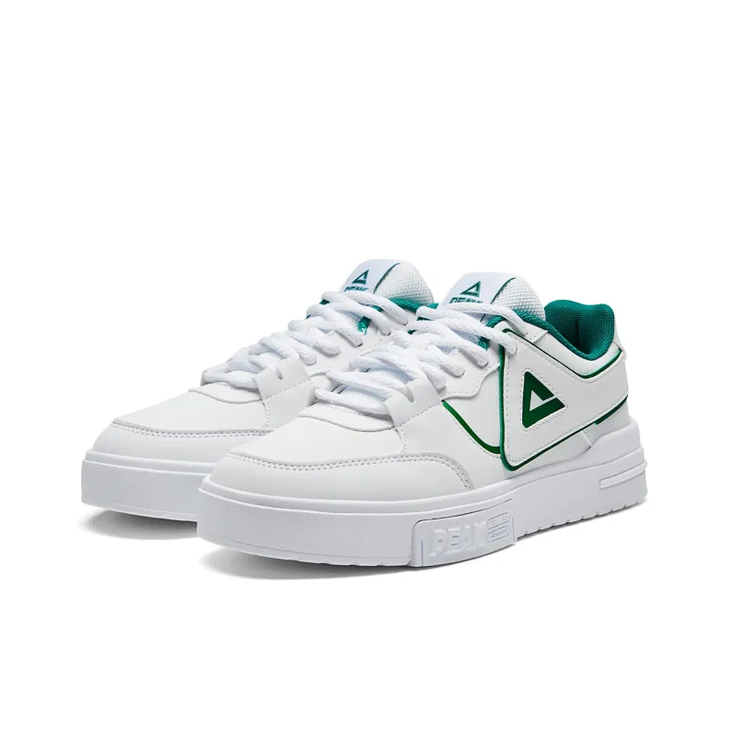 PEAK Classic Heritage Low Top Skateboard Shoes Women's White Green-2