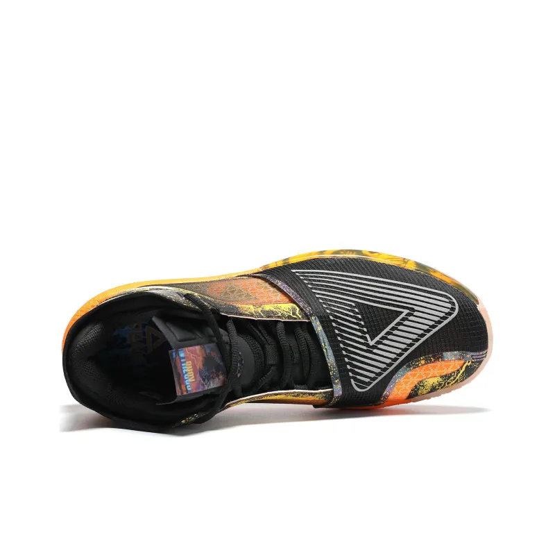PEAK Surfing The Big Triangle 1.0 Basketball Shoes Men Mid Top Black/Fall Orange-4