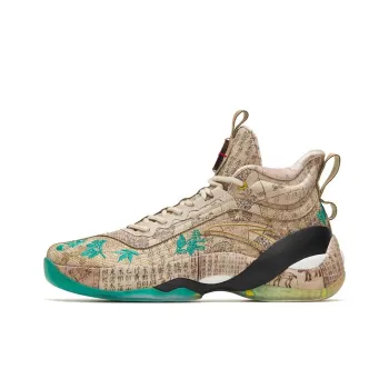Anta KT7 Pro KT 7 Anti Slip And Wear Resistant Breathable Mid Top Basketball Shoes Brown Green Miracle Spring Awakening