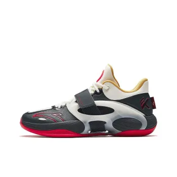 Anta KT SPLASH V V2 Cushioning Breathable Mid Top Basketball Shoes Men's Black White