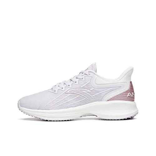 ANTA Gazelle 1.0 Running Shoes Women's Low-Top Misty Purple/Ivory White/Metallic Pink