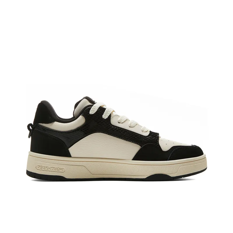 PEAK State Pole Pictorial Skateboard Shoes Men Low Top Black/Ecru-1