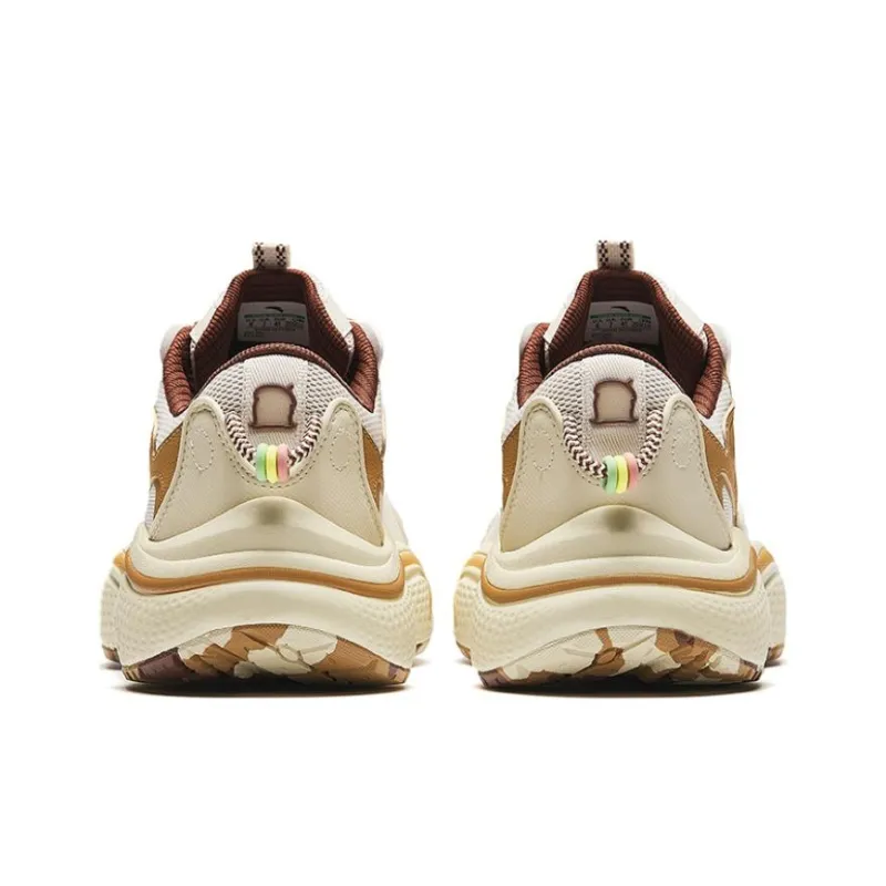 Pop Mart X ANTA Stars Chunky Sneakers Men Low Top Gray Brown Yellow-3