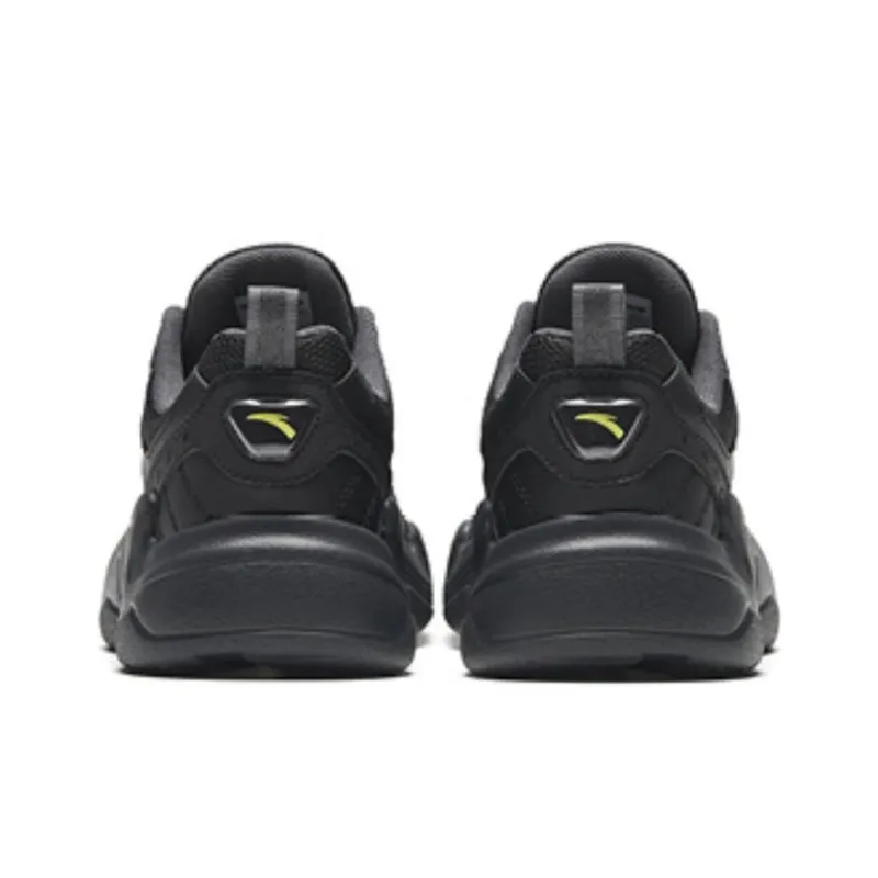 Anta Little Walker Abrasion Resistant Low Top Chunky Sneakers Men's Black-3