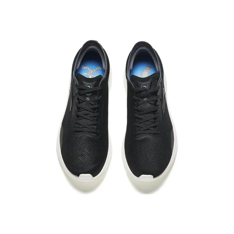 Anta Hydrogen Run V Anti Slip Wear Resistant Low Top Running Shoes Men's Black White-2
