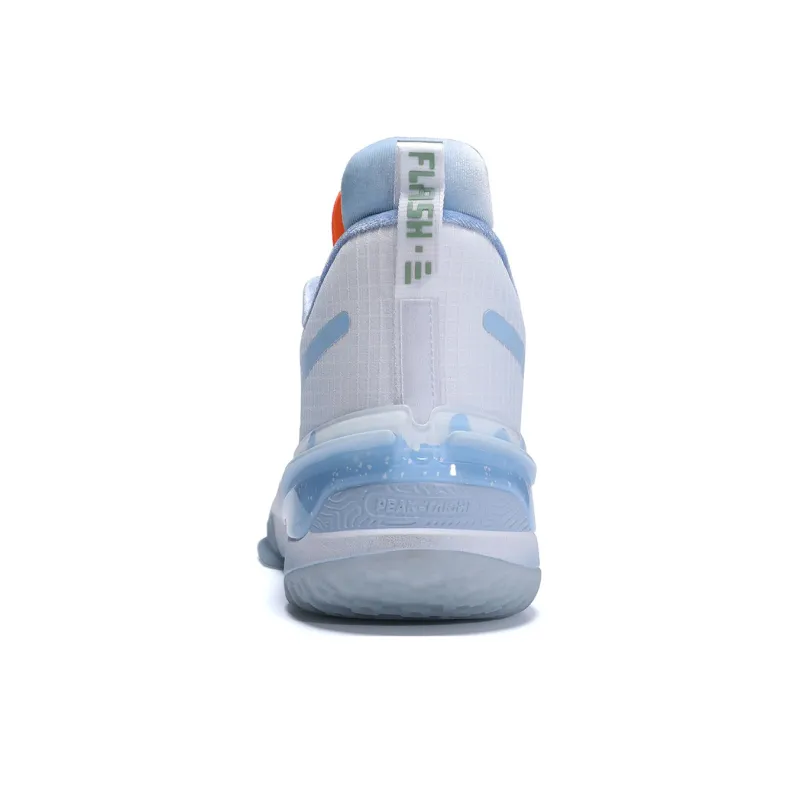 PEAK Flash 3 Snowman Cushioning Anti-Slip And Wear-Resistant Coverage Support Mid-Top Taichi Basketball Shoes Sky Blue-3