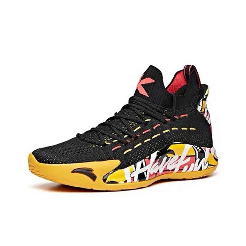 Anta KT5 Thompson Cushioning Anti-Slip And Wear-Resistant Low-Top Performance Basketball Shoes Black Yellow-2
